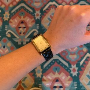 Kate Spade Gold Watch with Leather Quilted Band